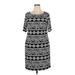 R&K Casual Dress - Sheath Scoop Neck Short sleeves: Gray Aztec or Tribal Print Dresses - Women's Size 16