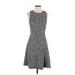 Theory Casual Dress - A-Line Crew Neck Sleeveless: Gray Dresses - Women's Size 4