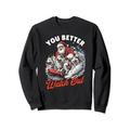 Lustiger Weihnachtsmann mit Schlitten und Schlitten Sweatshirt