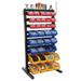 LeCeleBee Hanging Bin Rack Storage System Heavy Duty Steel Rack Organizer Shelving Unit w/ 35 Plastic Bins in 8 tiers