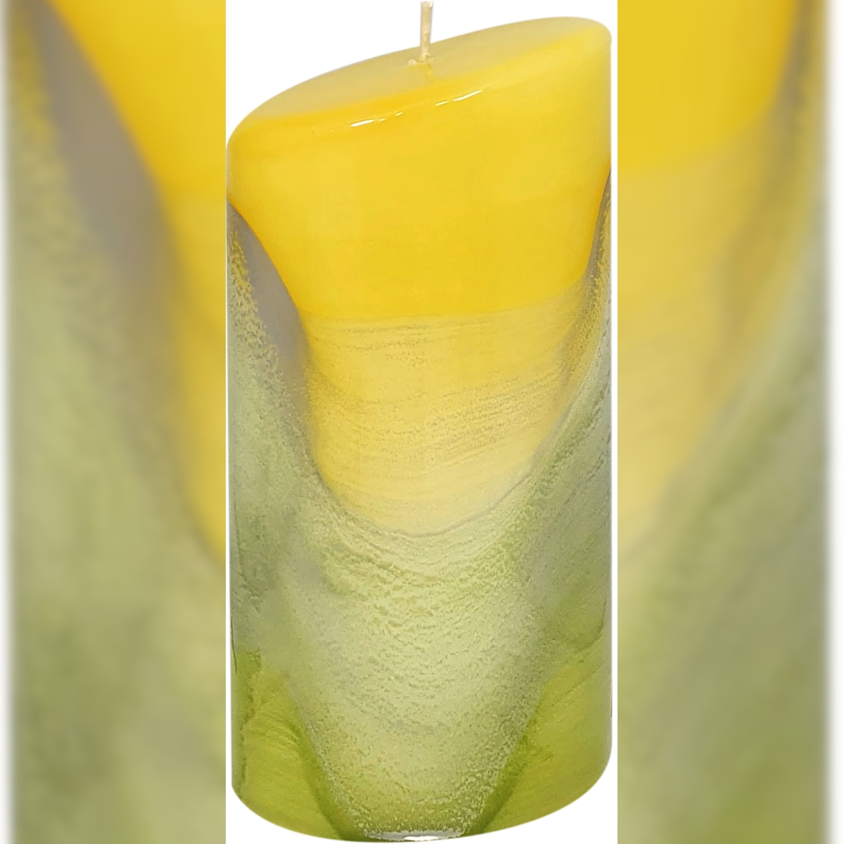 Ovalkerze "Design Lotos" gelb/grün 180 x Ø 90 mm Image