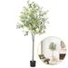 Green Artificial 0live Tree 6ft Large Tall Indoor Faux Plants for Home Decor Thicken Trunk Adjustbale Branch Big Olive