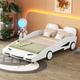 Lit cabane 140 x 200 cm Lits plats Lits de voiture Lits d'enfant Blanc - Noir