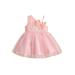 aturustex Baby Girls Princess Dress One Shoulder Sleeveless Bow Front Lace Dress