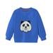 Toddler Sweatshirts Outfits And Pullover Spring And Autumn Multi Color Sequins Big Children Long Sleeves Leisure Children Cartoon Panda Tiger Pattern Joggers Blue 5 Years-6 Years