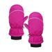 HIBRO Girls Knit Gloves 1 Pairs Toddler Kids Baby Boys Girls Ski Gloves Waterproof Warm Snow Mittens