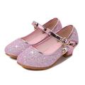 Esaierr Girls Flower Girl Princess Shoes Catwalk Performance Heels Shoes Wedding Party Dress Shoes Dance Flats for Toddler Kids