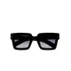 Kaleos , Square Black Acetate Sunglasses with Grey Degrade Lenses ,Black female, Sizes: 50 MM