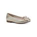Wide Width Women's Bessy Casual Flat by Cliffs in Gold Metallic Smooth (Size 7 1/2 W)