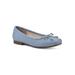 Wide Width Women's Bessy Casual Flat by Cliffs in Blue Smooth (Size 7 W)