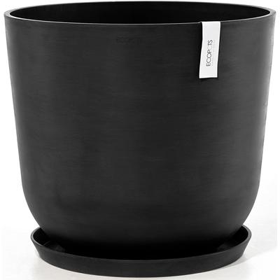 Blumentopf ECOPOTS "Oslo 55 + Wassersystem Dunkelgrau", grau (dunkelgrau), B:55cm H:48,5cm T:55cm Ø:52,3cm, Kunststoff, 