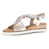 Sandalette GABOR "GENUA", Damen, Gr. 42, gold (goldfarben), Glattleder, metallic, klassisch, Schuhe, Keilabsatz, Sommerschuh, Riemchensandale in Komfortweite G (=weit)