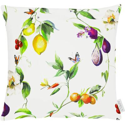 Dekokissen APELT "6851" Gr. 2, bunt (bunt, weiß, geblümt), B:48cm H:5cm L:48cm, Polyester, Baumwolle, Dekokissen_Sitzkissen_Kissenhüllen Image
