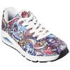 Sneaker SKECHERS "UNO - COLOR DOODLE", Herren, Gr. 48,5, multi color doodle, Lederimitat, bedruckt, modisch, Schuhe, Keilsneaker, Schnürschuh, Retro Sneaker mit einzigartigem Print