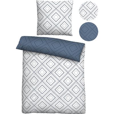 Wendebettwäsche "Elena", blau, B/L: 135cm x 200cm, , Renforcé, B/L: 80cm x 80cm, Renforcu00e9, Obermaterial: 100% Baumwolle, CASTELL - MARKENBETTWÄSCHE, Bettwäsche, hautsympathisch, 100% Baumwolle, Reißverschluss, ganzjährig nutzbar Image