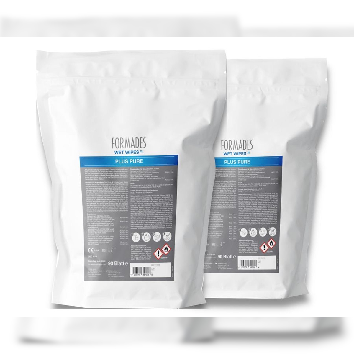 FORMADES WetWipes PLUS Pure XL - Desinfektionstücher - 2 x 90 Blatt Image
