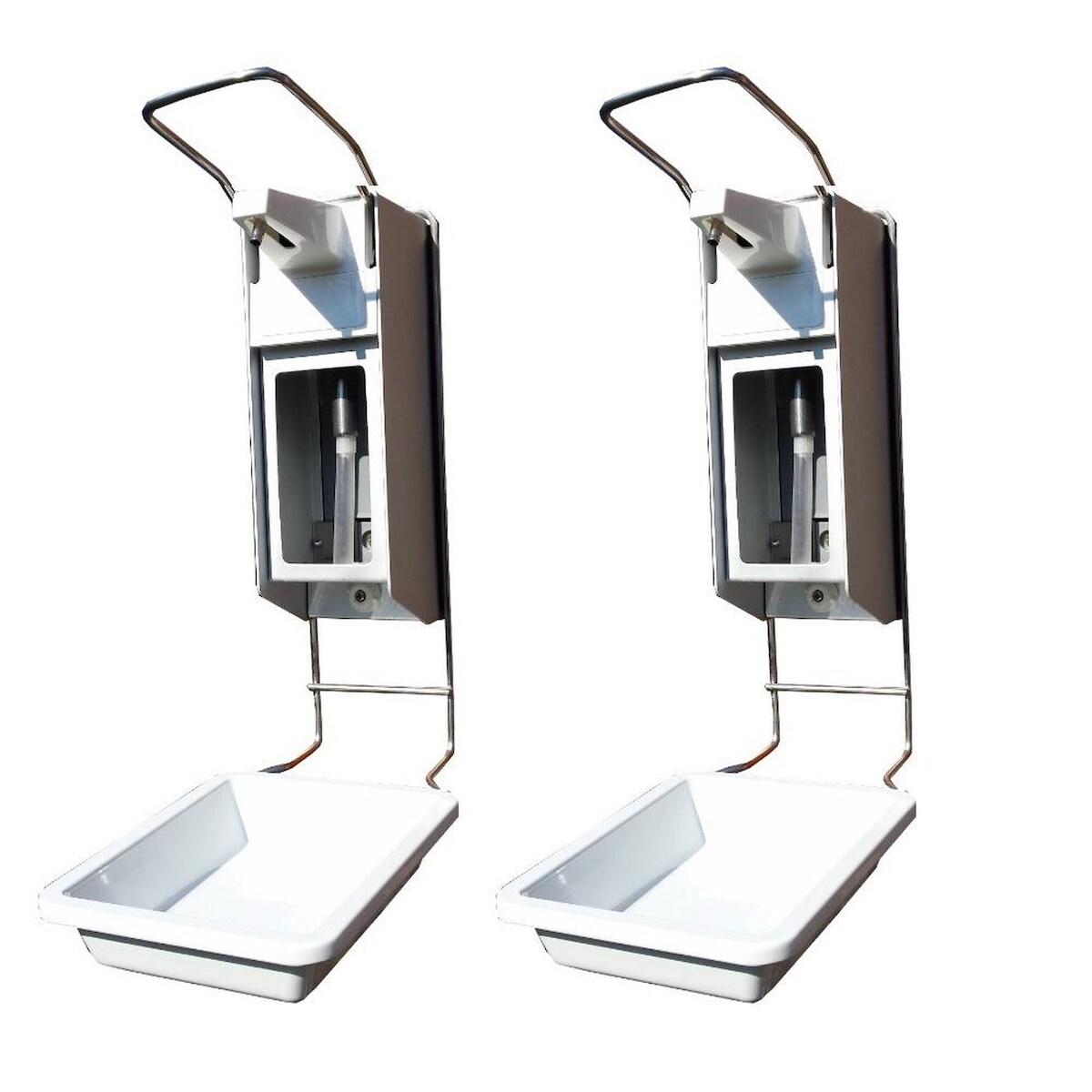 BodyProducts 2 Desinfektionsspender Alu 500 ml Euronorm - KH - Abtropfschale - Alufront Image