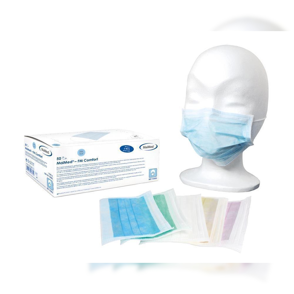 MaiMed FM Comfort Mundschutz - Ohrschlaufen - 1000 Masken - rosa Image