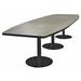 12' x 4' Boat Shaped Table with Steel Disc Bases