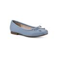 Wide Width Women's Bessy Casual Flat by Cliffs in Blue Smooth (Size 6 1/2 W)