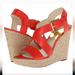 Michael Kors Shoes | Michael Kors Giovanna Wedge Sandals | Color: Orange | Size: 7