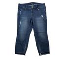 Torrid Jeans | Cc - Torrid Womens Jegging Jeans 22 Raw Hem Cropped Stretch Blue Denim Dark Wash | Color: Blue | Size: 22