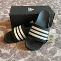 Adidas Shoes | Adidas Nwt Adilette Comfort Slide Sz 8 | Color: Black/White | Size: 8