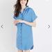 Madewell Dresses | Madewell Central Linen Blend Shirt Dress Blue Medium | Color: Blue | Size: M