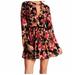 Free People Dresses | Free People Black Pink Floral Tegan Mini Dress | Color: Black/Pink | Size: 6