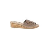 Spring Step Wedges: Brown Solid Shoes - Women's Size 39 - Open Toe