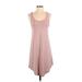 Leith Casual Dress - Mini Scoop Neck Sleeveless: Tan Print Dresses - Women's Size X-Small