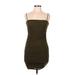 Princess Polly Casual Dress - Bodycon Square Sleeveless: Brown Print Dresses - Women's Size 8