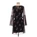 White House Black Market Casual Dress: Black Floral Dresses - Women's Size X-Small