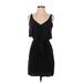 Amanda Uprichard Casual Dress - Mini V Neck Sleeveless: Black Print Dresses - Women's Size Small