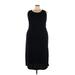 Merona Casual Dress - Sheath Scoop Neck Sleeveless: Black Print Dresses - Women's Size 22