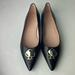 Kate Spade Shoes | Kate Spade Lenora Black Leather Flats 6.5 | Color: Black/Gold | Size: 6.5