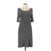 LC Lauren Conrad Casual Dress Boatneck Short sleeves: Gray Dresses - Women's Size Large