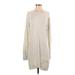 Athleta Casual Dress - Mini Crew Neck Long sleeves: Gray Marled Dresses - Women's Size Small Tall