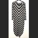 Free People Dresses | Free People Beach Black Gray Chevron Long Sleeve Hooded Cover Up Maxi Dress Sm | Color: Black/Gray | Size: S