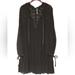 Free People Dresses | Free People Jenny Mini Dress Size Medium Black Suede Lace | Color: Black | Size: M