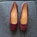 J. Crew Shoes | J.Crew Lucite Heels In Suede Size 7 M Vintage Cabernet | Color: Purple/Red | Size: 7