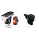 SIGMA SPORT - LED Fahrradlicht Set Aura 60 und Infinity | StVZO zugelassenes, akkubetriebenes Vorderlicht und Rücklicht & Fischer Mini Fahrradglocke, schwarz, One Size