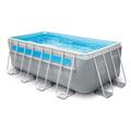 Piscine tubulaire rectangulaire Intex Prism Frame Clearview 4 x 2 x 1,22 m - Gris