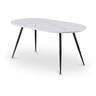 Mobilier Deco - daniela - Table à manger design ovale effet marbre blanc