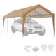 Costway - Abri de Voiture/Carport 3 x 6 m - Cadre en Acier Galvanisé/Tente de Garage pe 160g/㎡