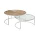 Lot De 2 Tables Basses Design lounge 91cm Blanc - Paris Prix