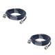 Veemoon 2pcs Bnc Public Line Rg58 Cable Wire Crimping Coax Cable Rg58 Cctv Cable Rg58 Bnc Cable Video Power Cable Bnc Camera Cable Bnc Male to Male Cable Coaxial Abs Extension Cord