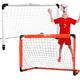 Coo11 Set of 2 Football Net Play Set Stand for Kids Toddlers & Adults Garden Training Indoor Outdoor Soccer Sport Games for Boys Girls One Goal with Net White & Orange