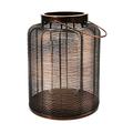 Ivyline Hampton Lantern with Copper Weave Design - Lightweight & Ethically Sourced - Outdoor Pillar Candle Holder - H31 x W24 cm