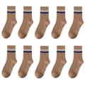 RKYNOOZX Socks 10 Pair Men'S Striped Cotton Socks Spring Fashion Casual Socks Harajuku Retro Socks Man-A6-39-45